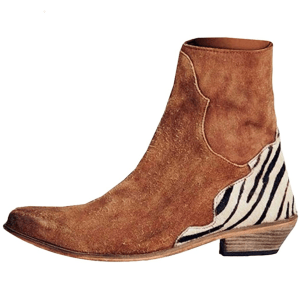 Botin de piel con toque de cebra