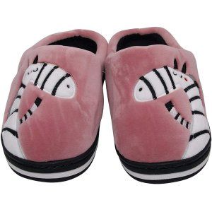 pantuflas rosas de cebra
