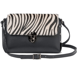 Bolso de cebra con tapa estampada