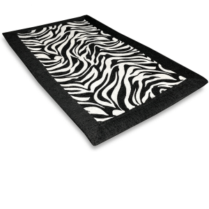 imagen alfombra de cebra sintética