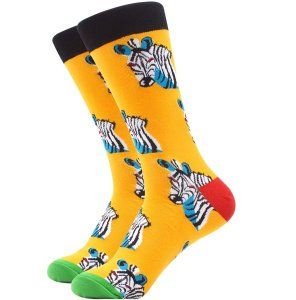 calcetines de cebra amarillos