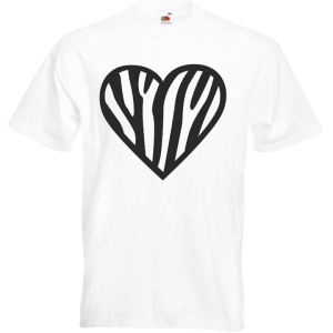 camiseta corazón de cebra