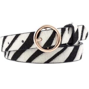 cinturon de cebra con broche de oro