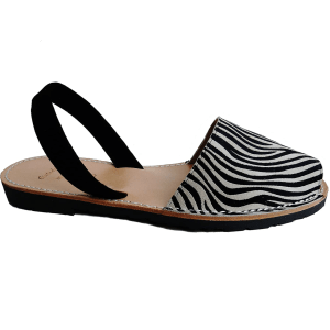 sandalia cebra piel marron