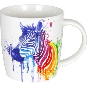 taza colorida de cebra