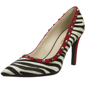 zapato de tacón estampado de cebra