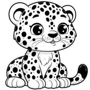 leopardo feliz para colorear